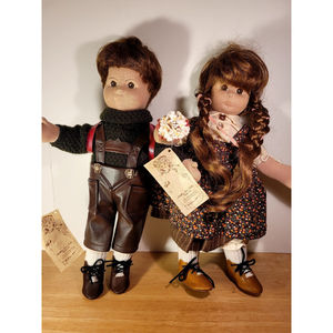 Pair of Hand Made Karin Heller Engel Puppe German dolls